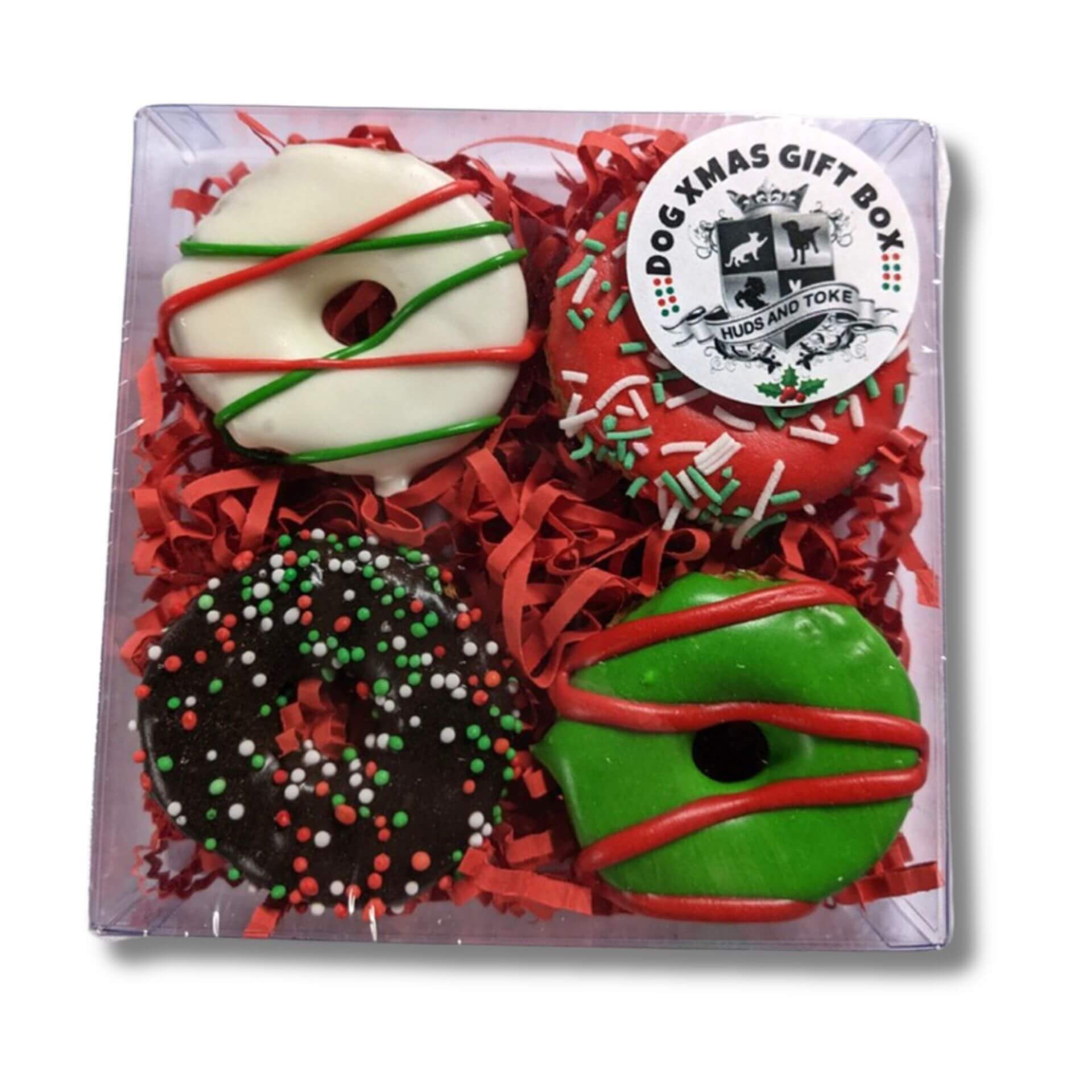 Christmas dog treat donut gift box