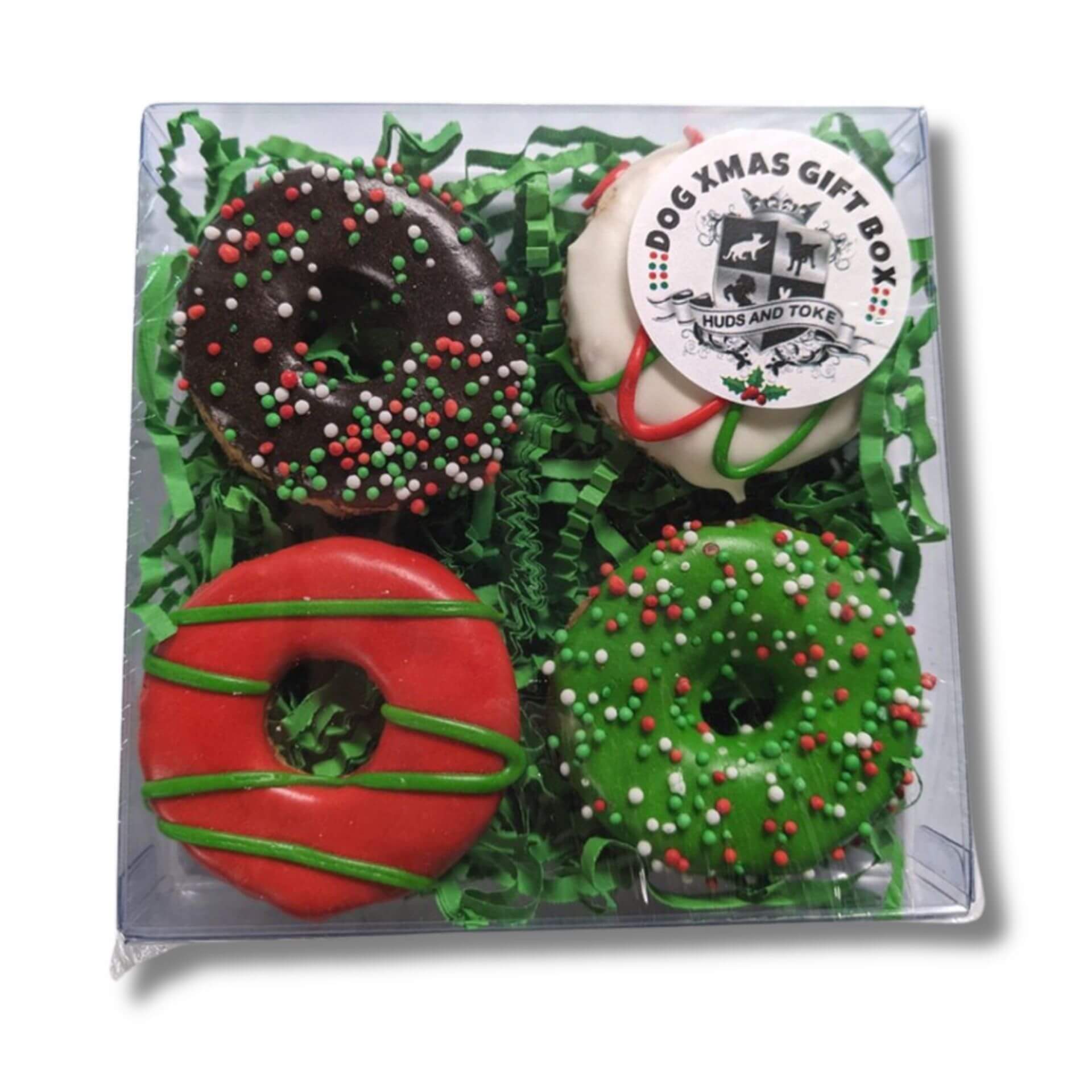 Christmas dog treat donut gift box