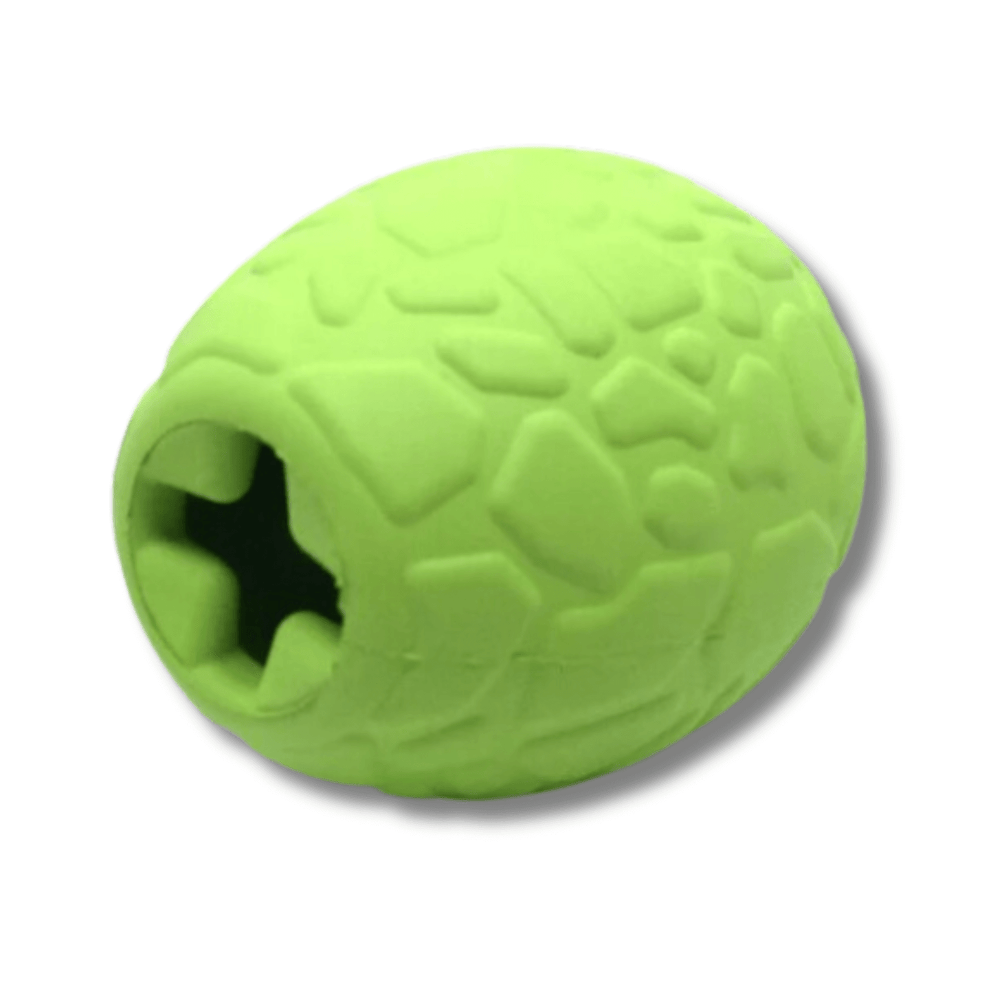 Durable Dino shaped treat dispenser and chew toy