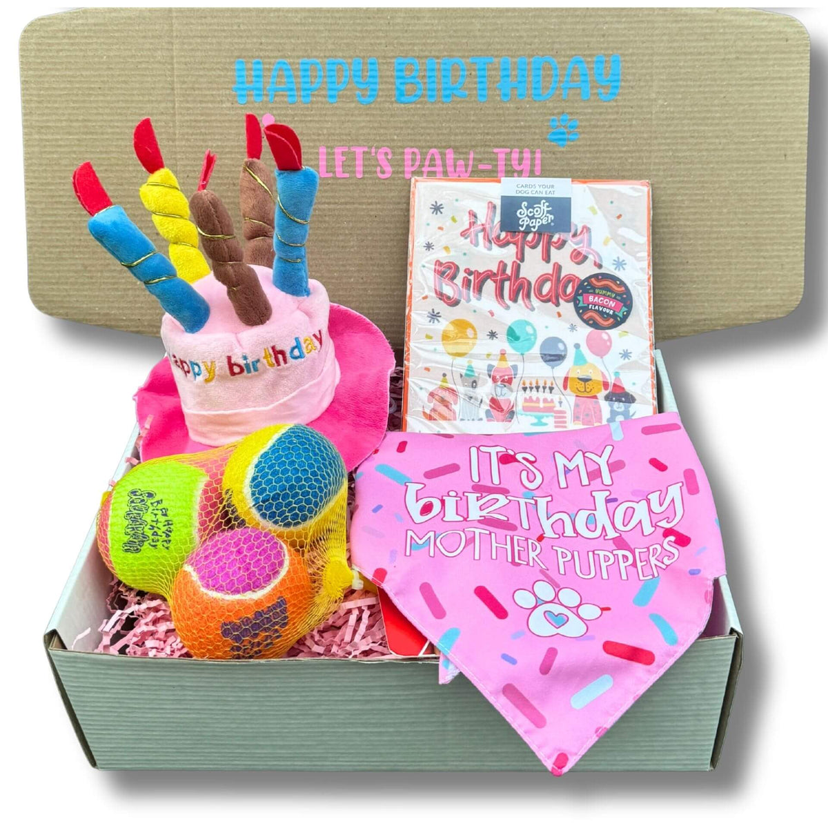 It's my birthday pink themed gift box, let's pawty 