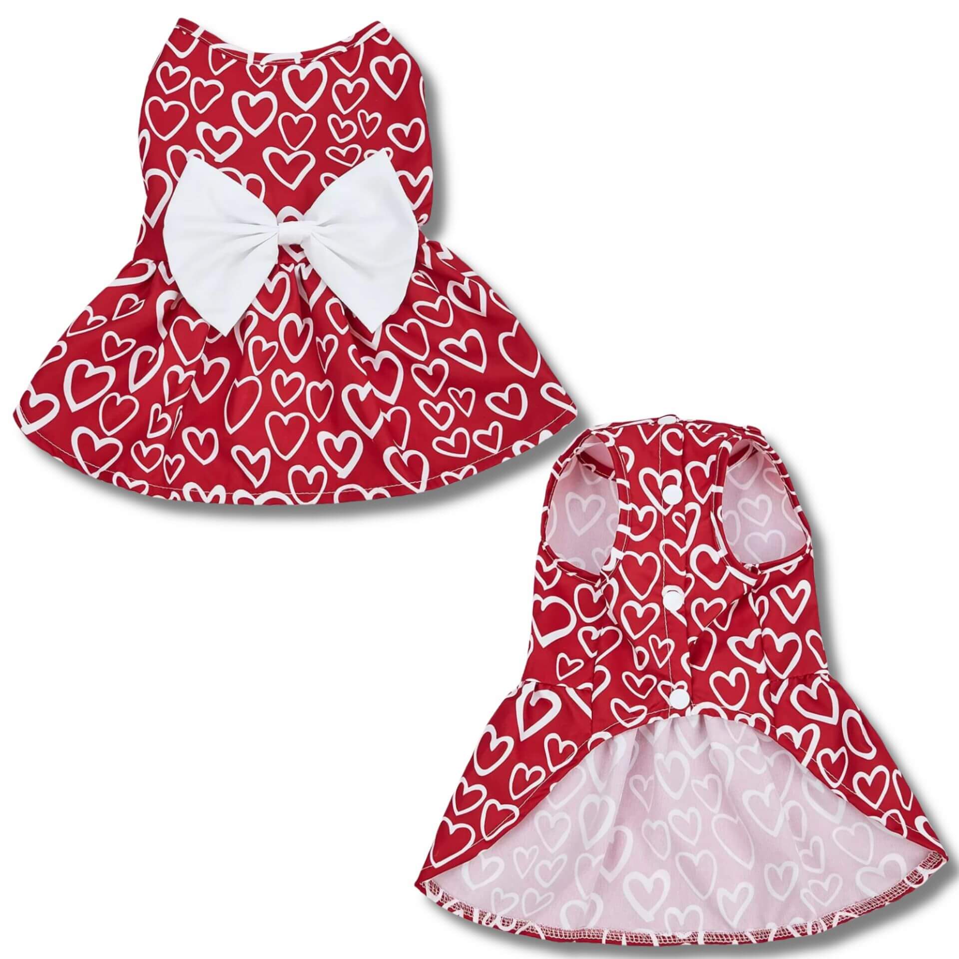 valentine dog dress with hearts let's pawty 