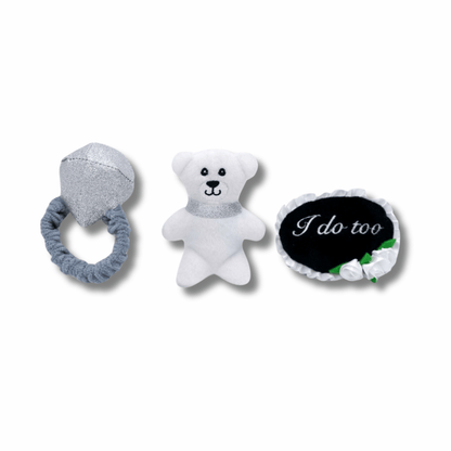 Zippy Burrow Interactive Squeaker Dog Toy - Wedding Ring Box with 3 toys