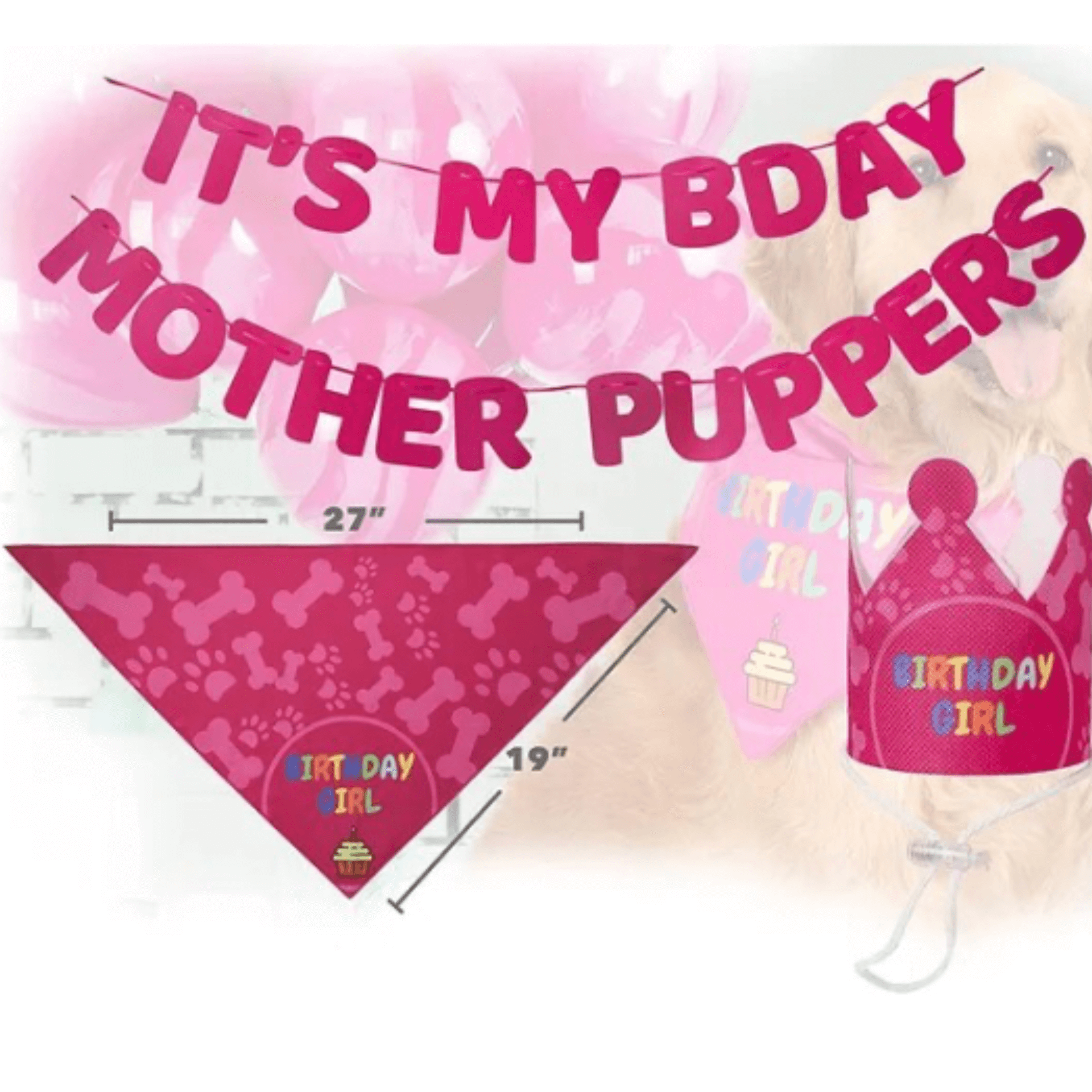 it's my birthday mother puppers dog party decoration set