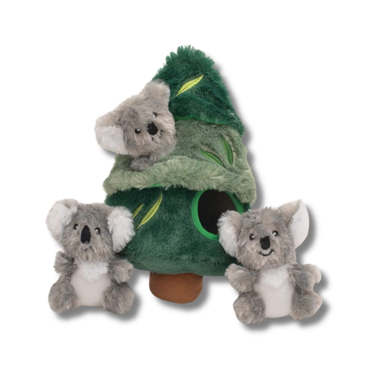 Koala burrow dog toy