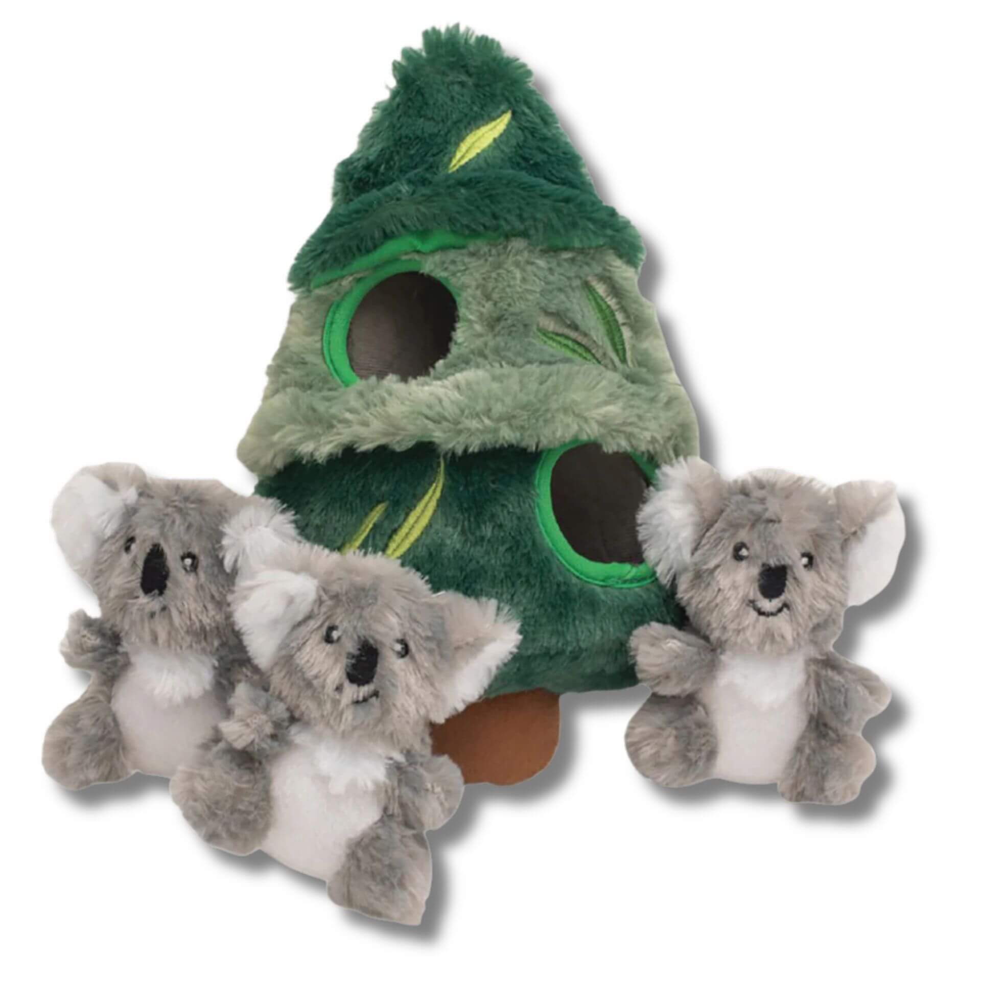 Koala burrow dog toy