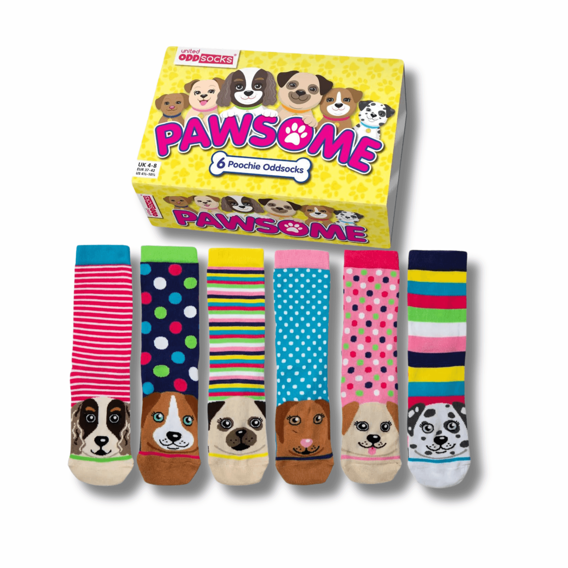 Pawsome Oddsocks, Let's Pawty pack of dog themed socks