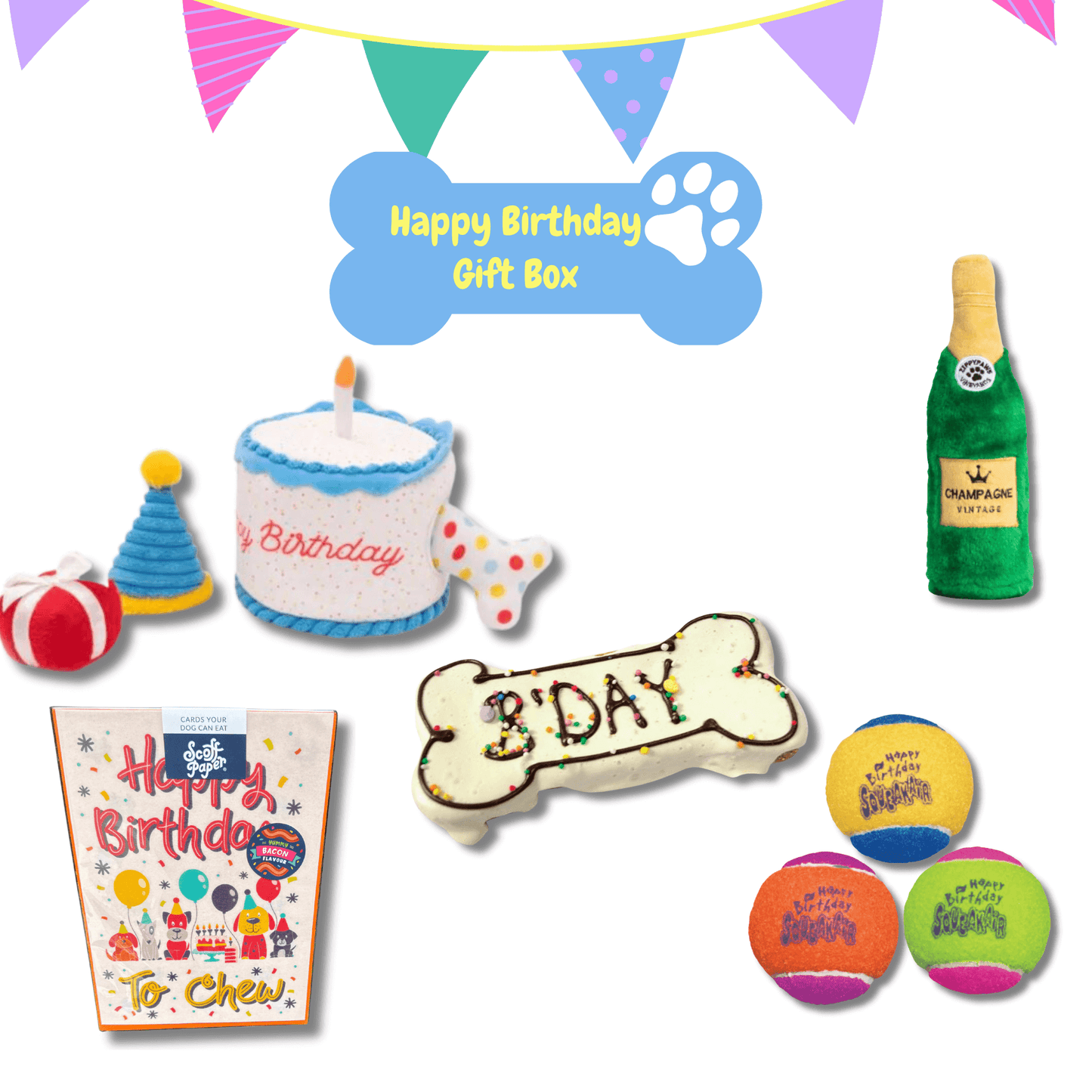 happy birthday dog gift box edible dog birthday card