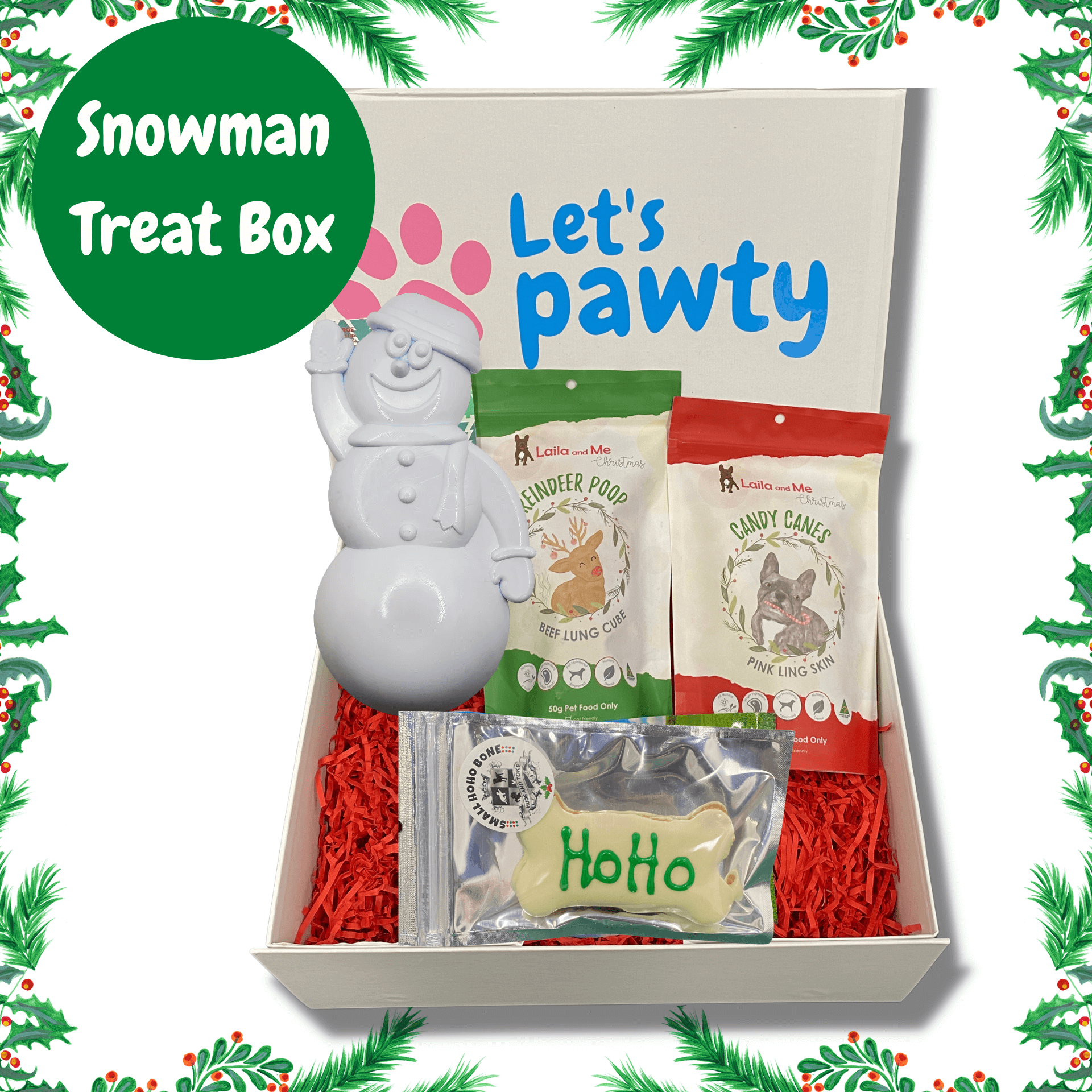 Personalised dog gift box, Christmas dog box Let's pawty 