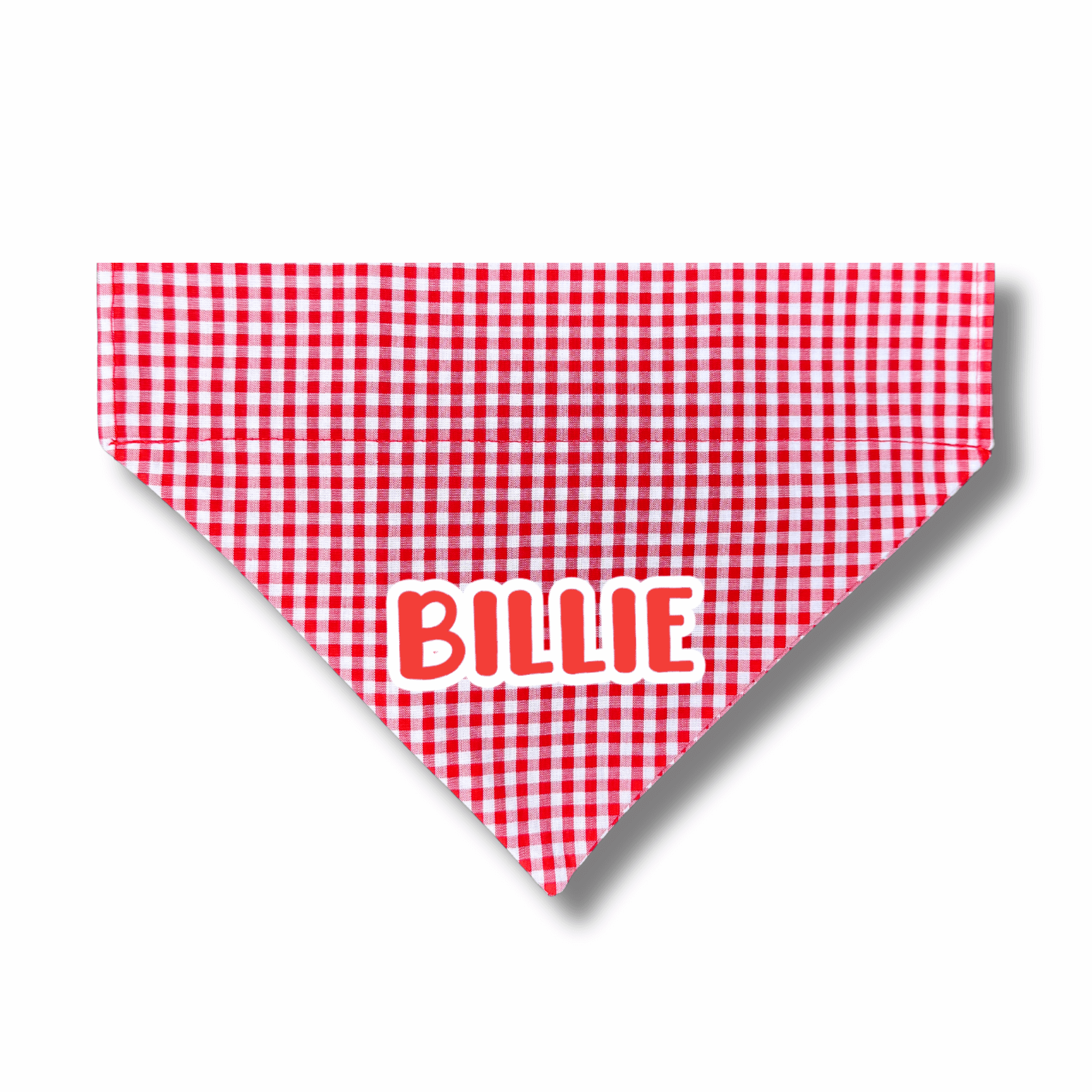 reversible red gingham dog bandana, let's pawty