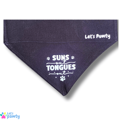Suns out tongues out dog bandana reversible let's pawty