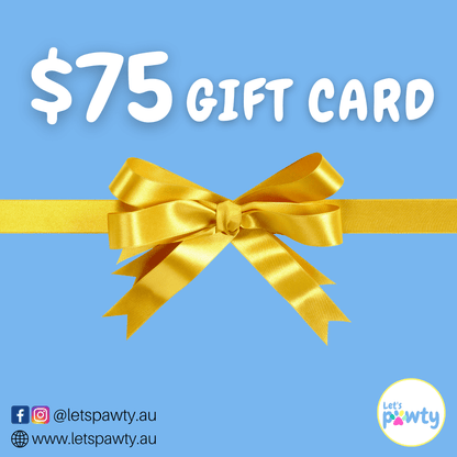 $75 gift voucher by Let's Pawty