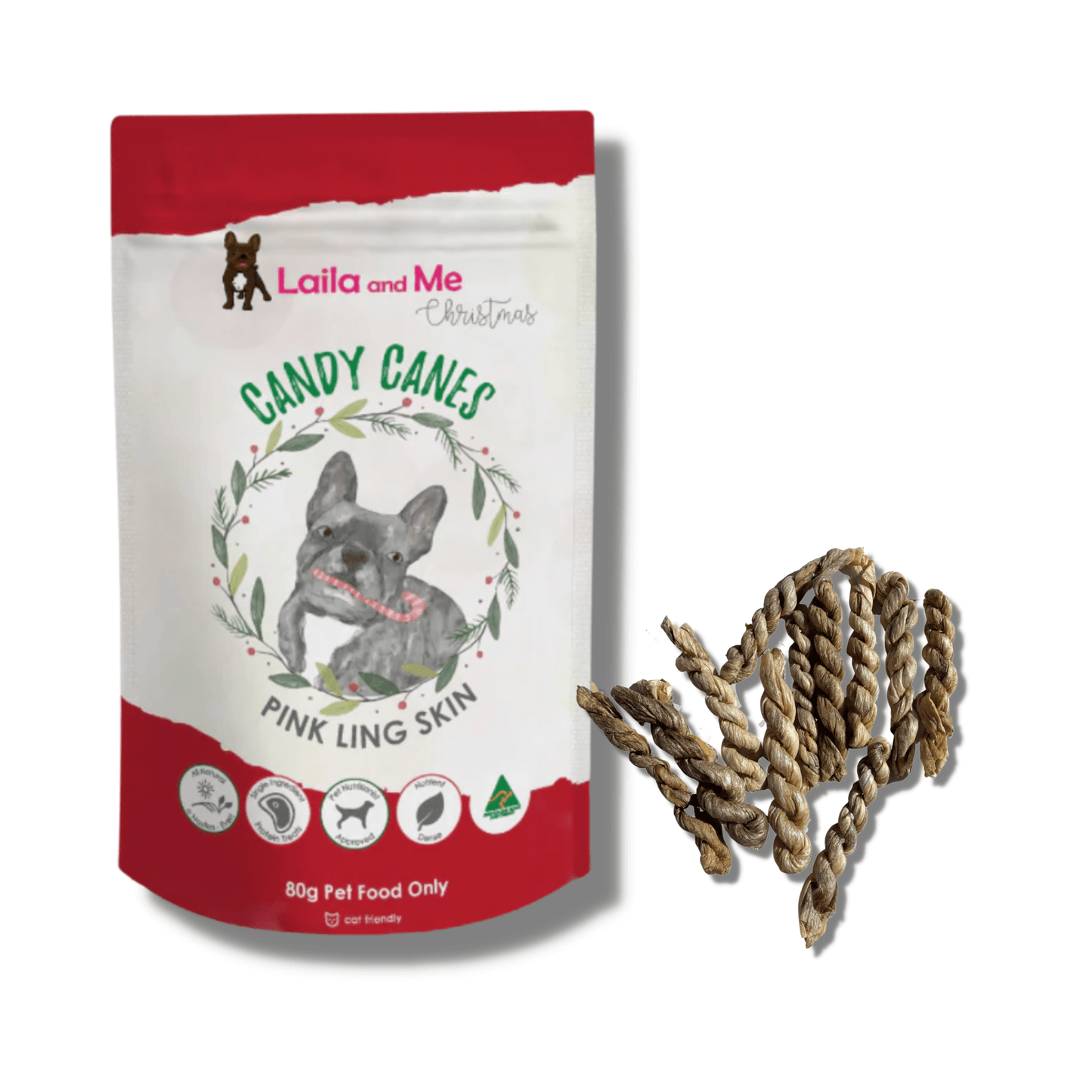 Laila & Me Candy Cane Kisses - Dog Treats