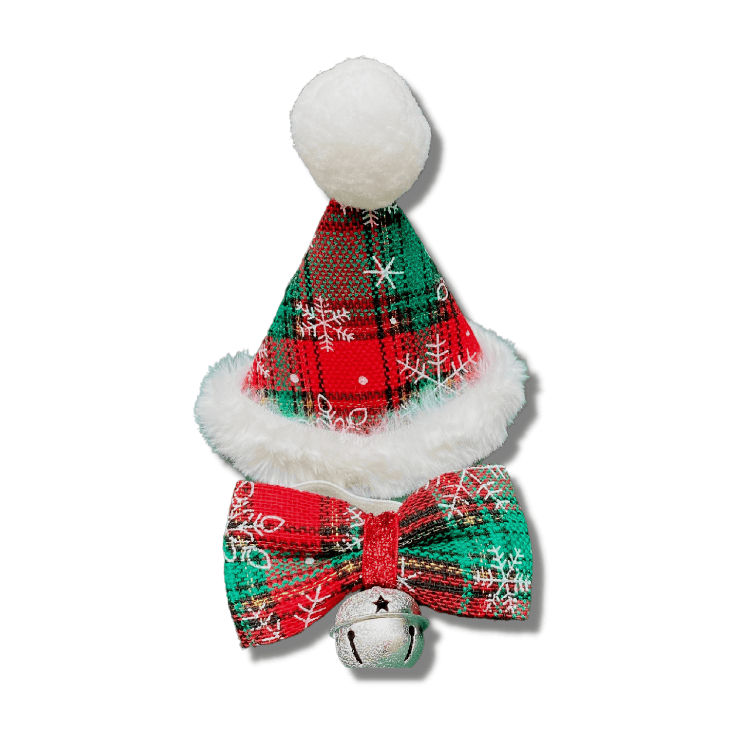 Christmas hat and bowtie set for dogs, dog clothing, let's pawty 