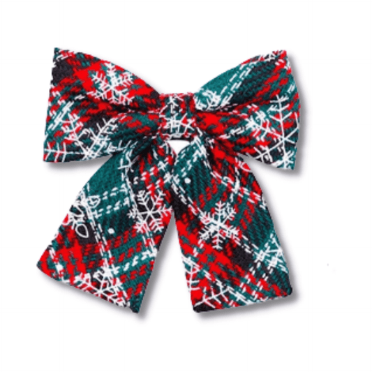 Christmas themed dog bow, let's pawty dog accessory