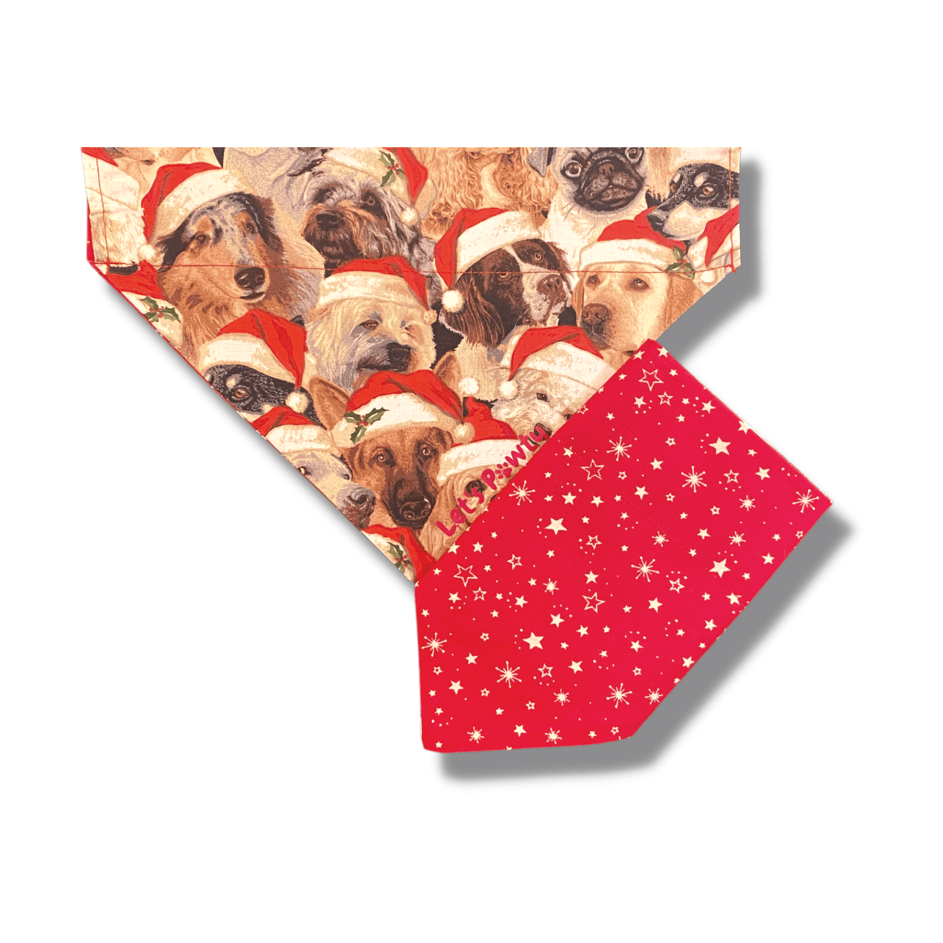 Christmas themed reversible dog bandana, fashion dog accessory