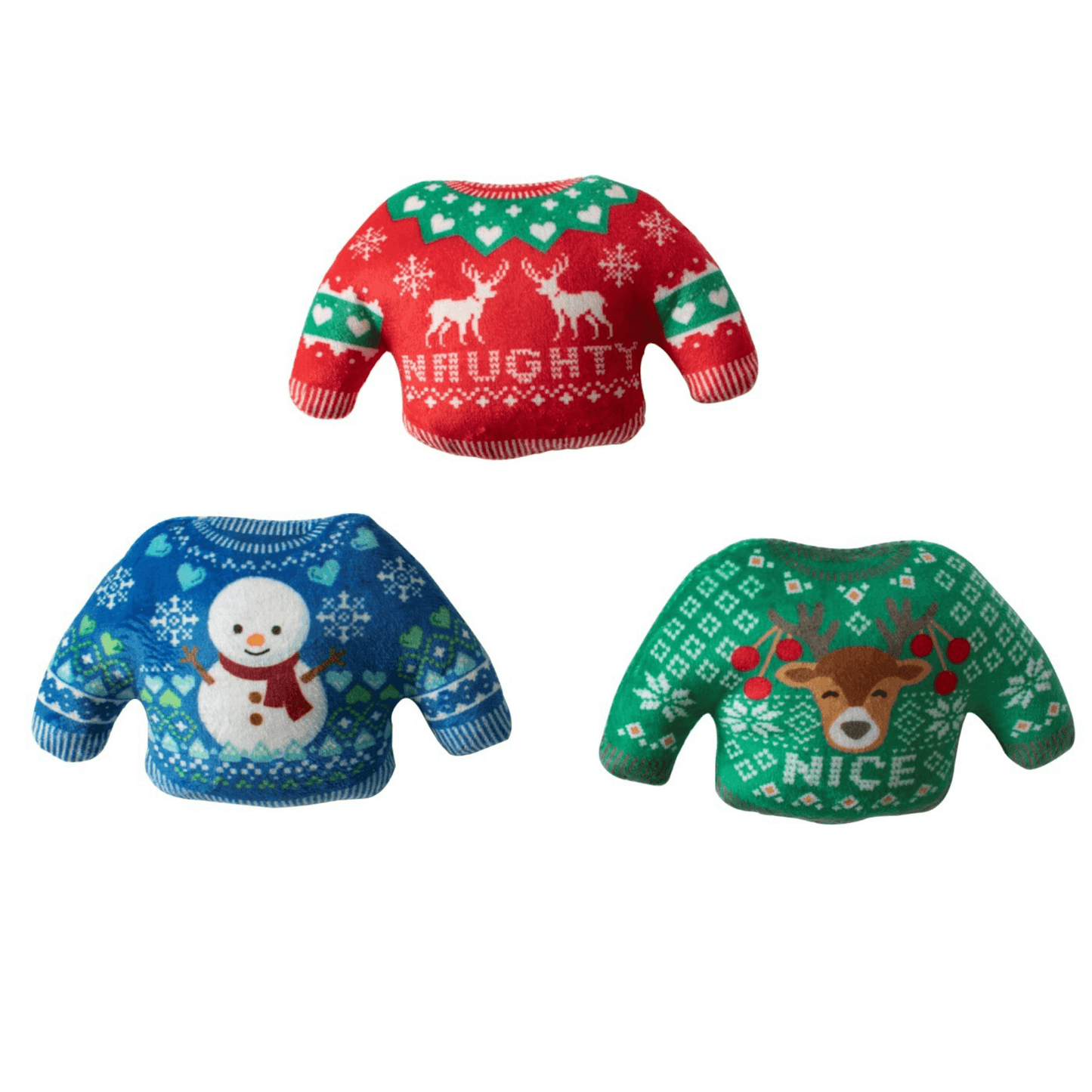 Christmas Sweater plush dog toy set Let's Pawty