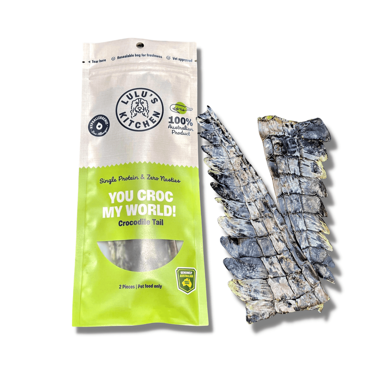 Crocodile dog treats healthy novel protein