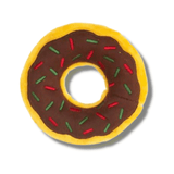 Donut gingerbread dog toy, let's pawty 