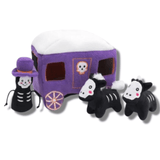 Interactive burrow dog toy, halloween haunted carriage with squeaky dog toys, let's pawty