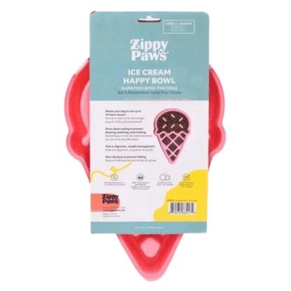 Slow feeder bowl for dogs shaped like ice cream