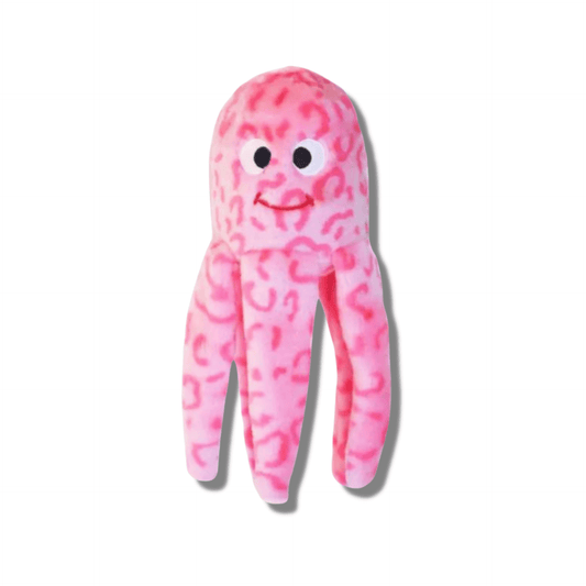 Floppy jellyfish dog toy, plush with squeaker, let's pawty 