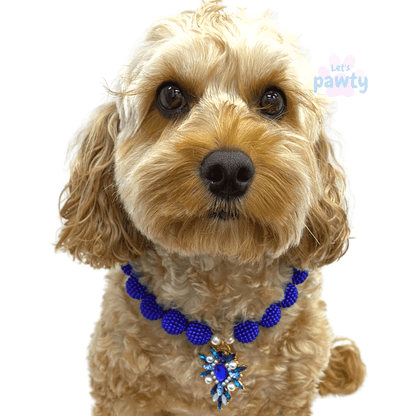 dog jewellery necklace, pet fashion, let's pawty