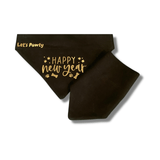 reversible dog bandana, let's pawty, happy new year