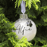 Christmas bauble personalised with your pet's name Let's Pawty