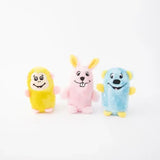 easter themed dog toys, bunny, monkey and bear,