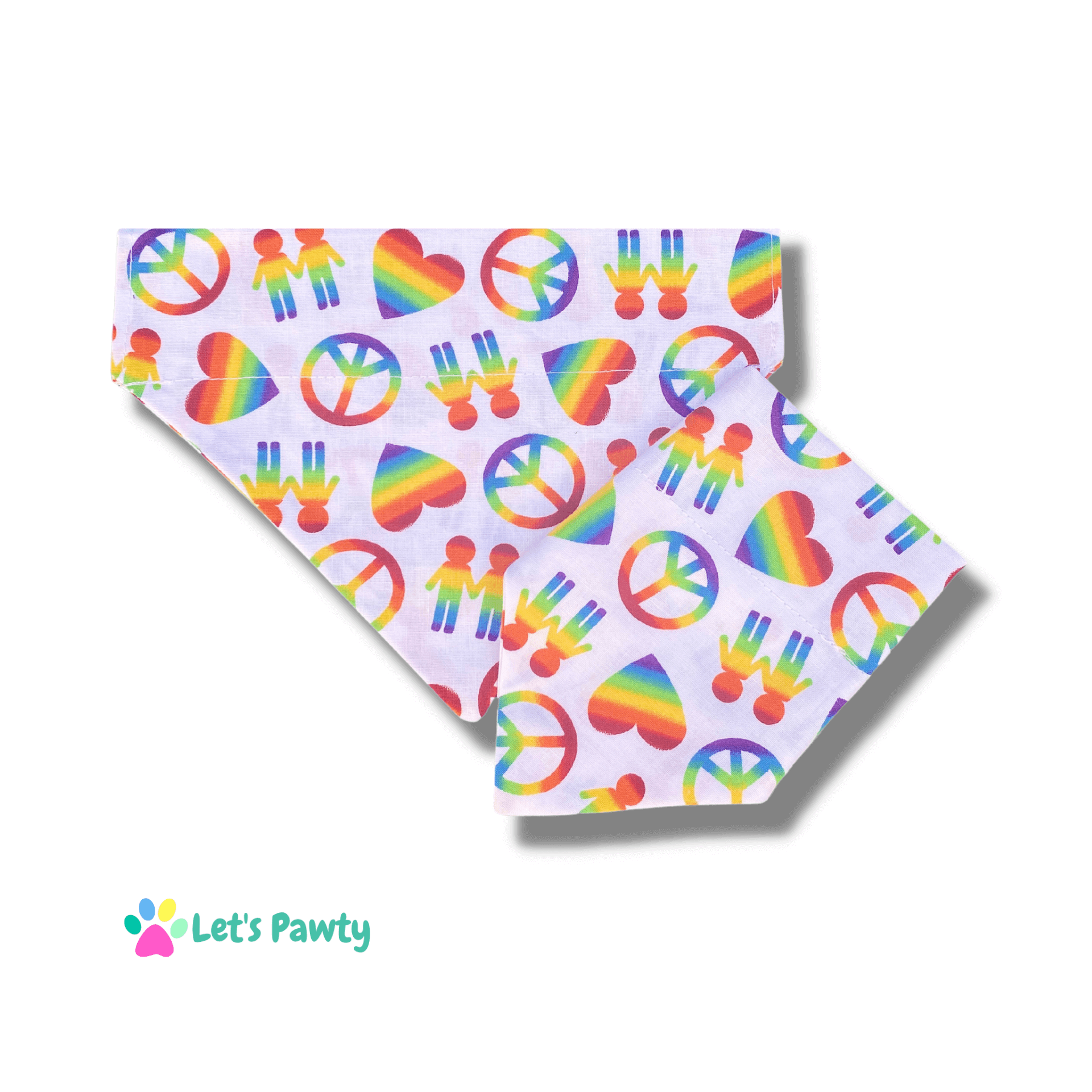 Mardi gras, pride let's pawty, reversible dog bandana