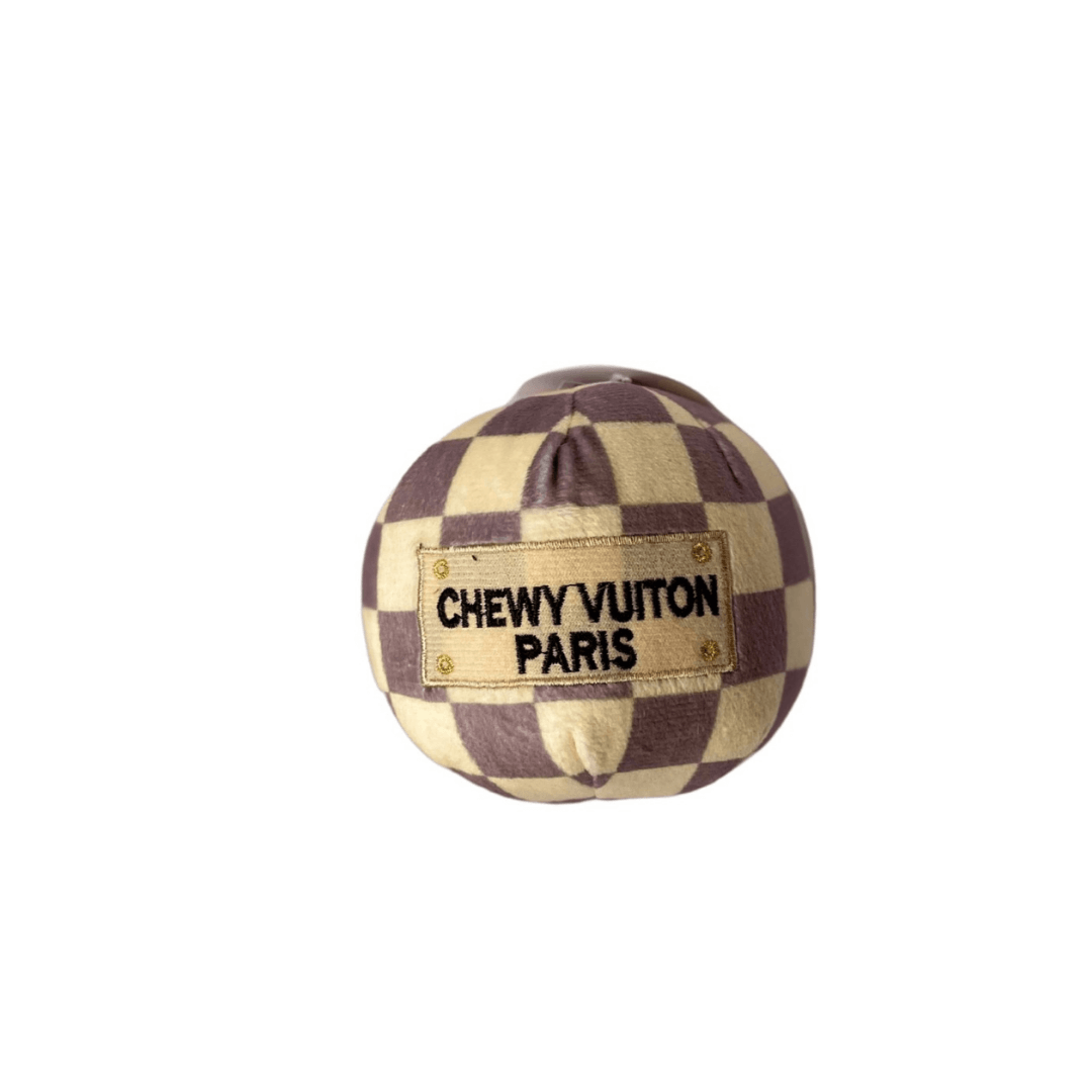 chewy vuiton checker ball dog toy Let's Pawty Syndney