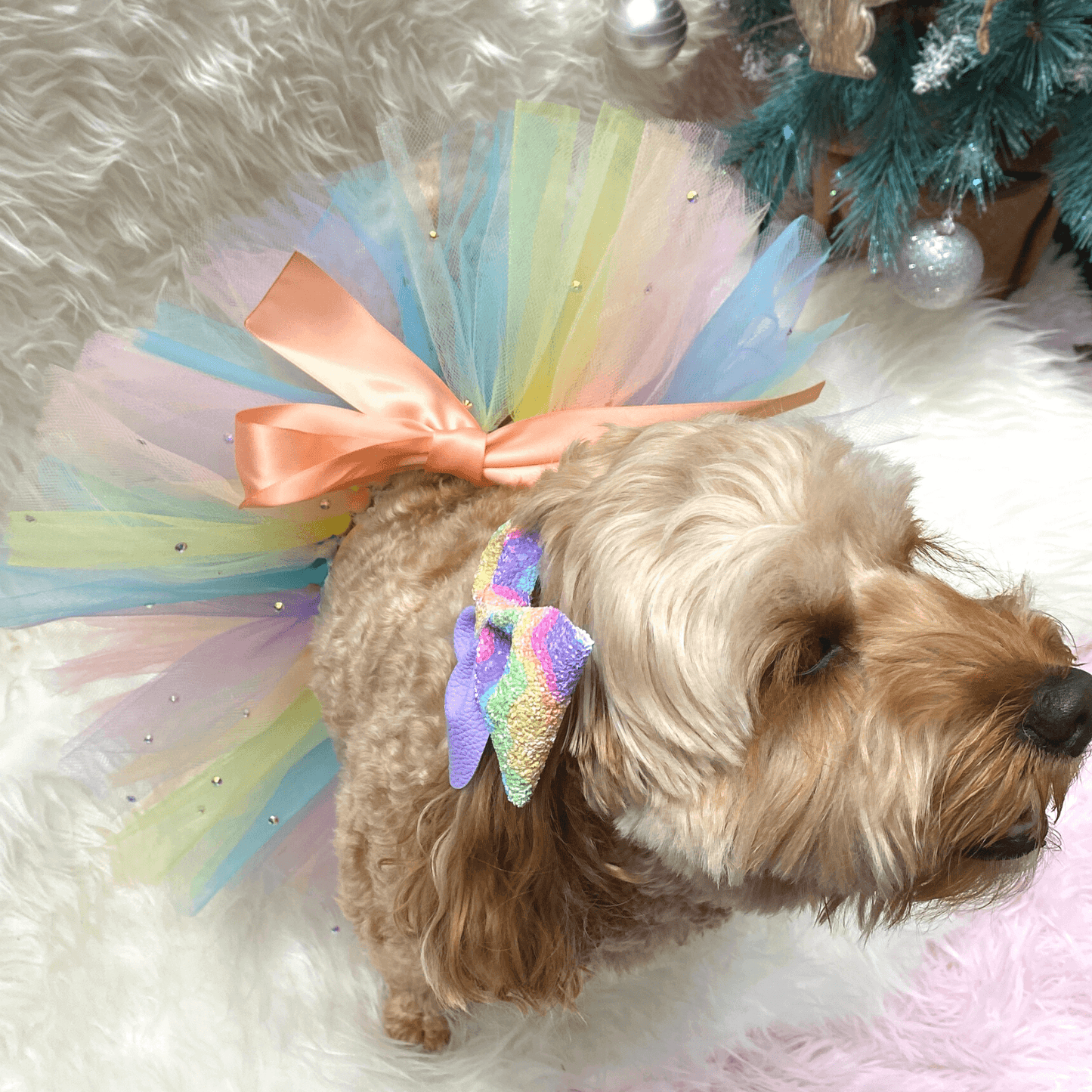 Dog party tutu, sailor bow, fashion accessories, let's pawty