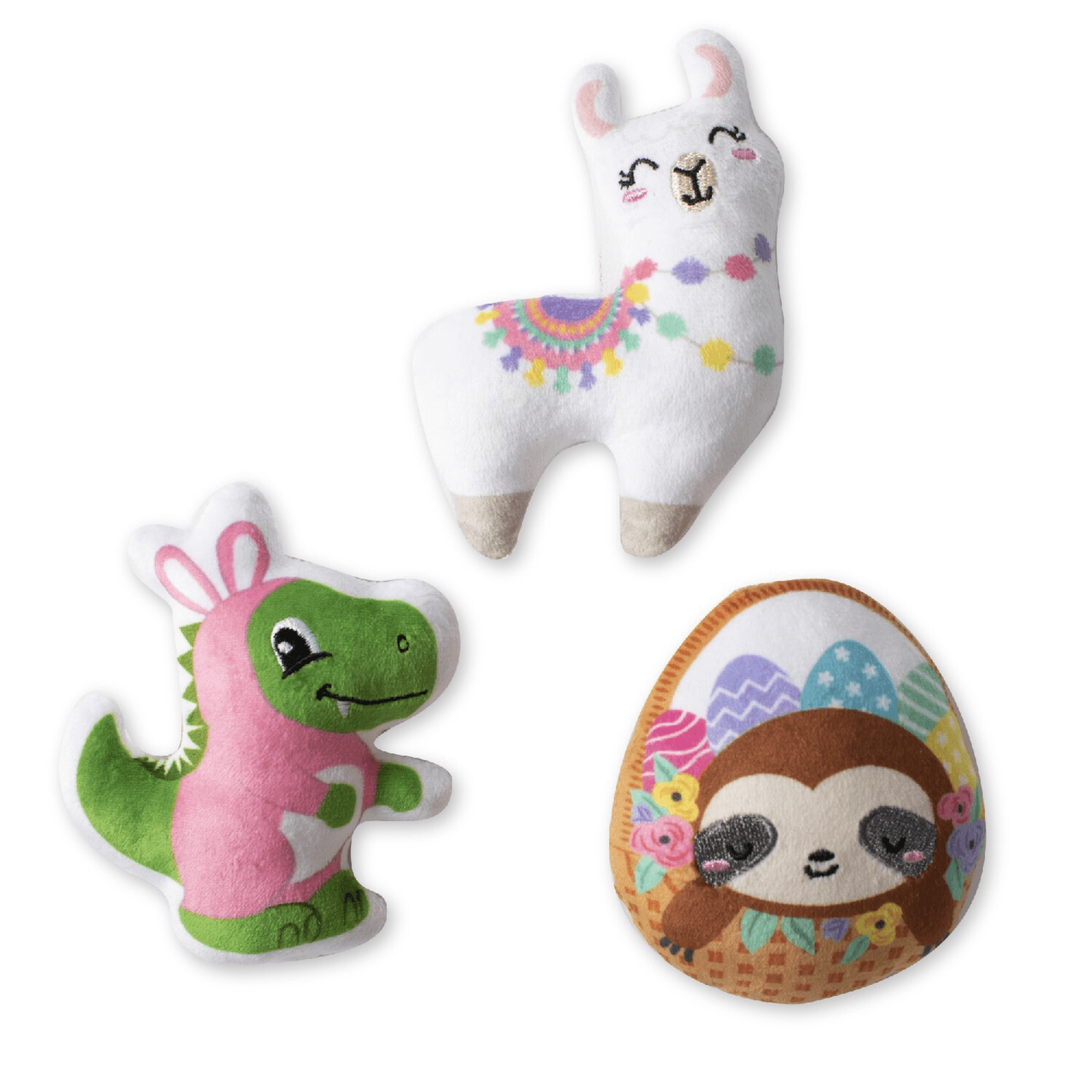 Easter small dog toys with squeaker and plush, let's pawty