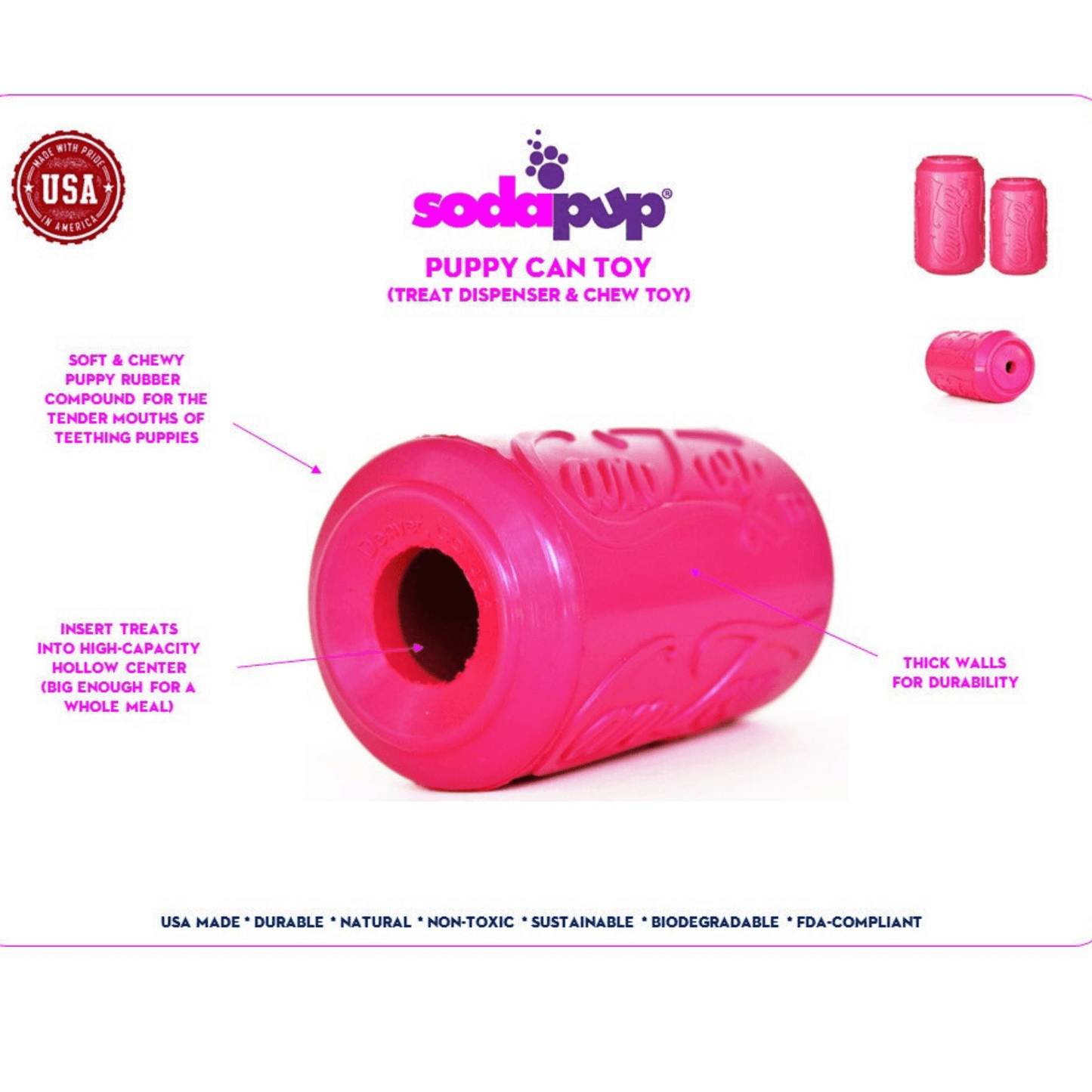 Durable puppy dog toy, enrichment, boredom buster, teething puppies, let's pawty