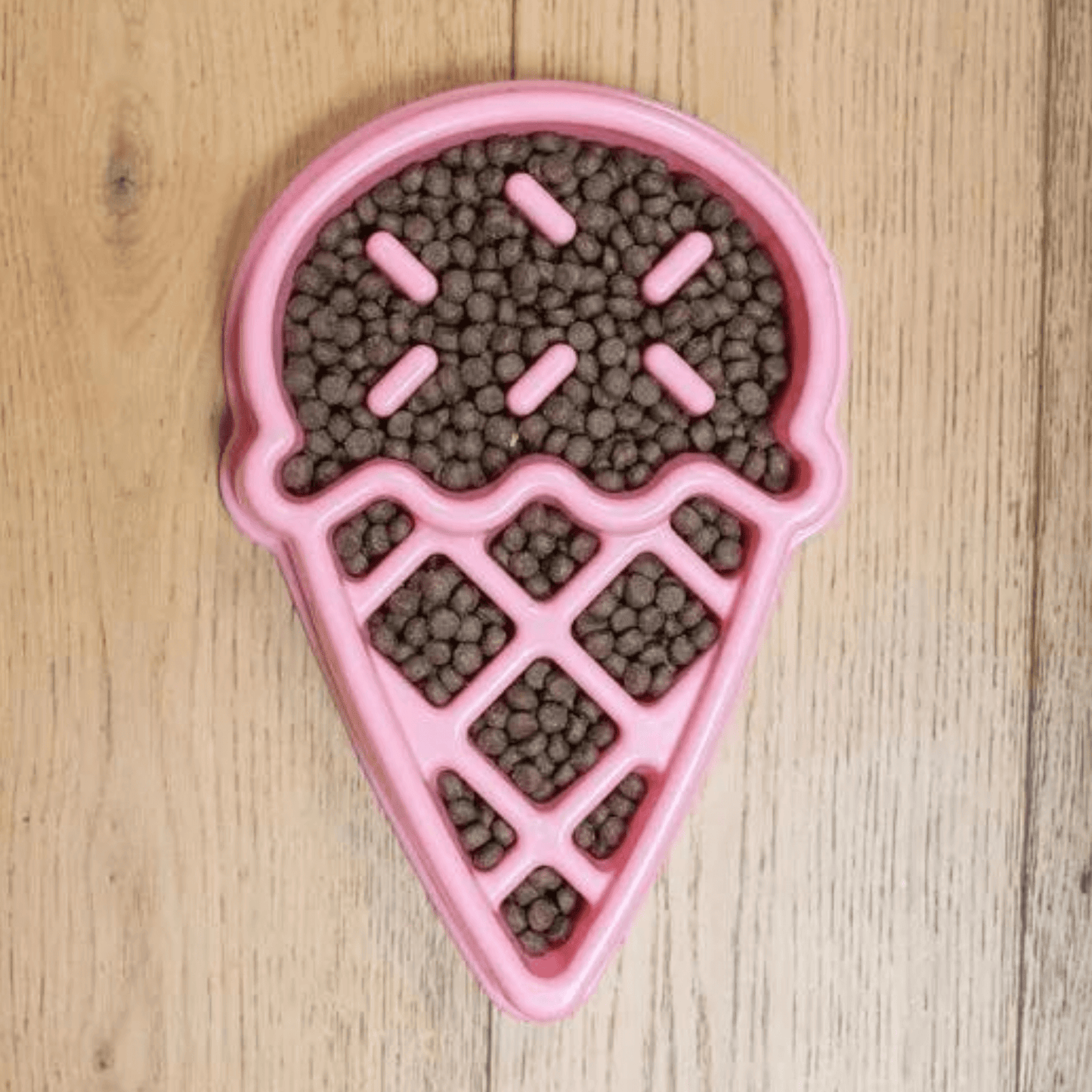 Slow feeder bowl for dogs shaped like ice cream