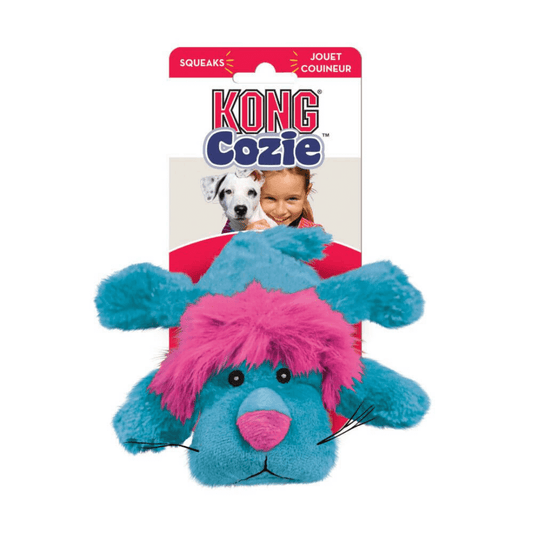 kong cozie king lion dog toy in blue Let's Pawty Sydney