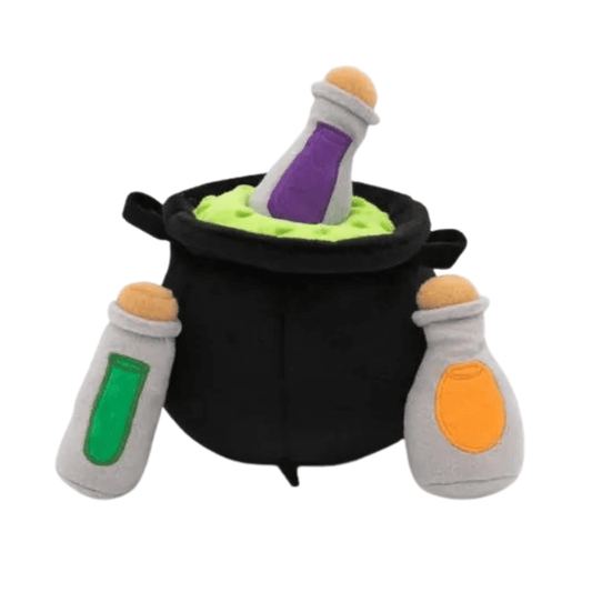 Interactive Halloween Burrow Witch's Cauldron with Bottles