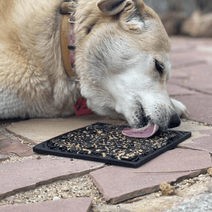 Enrichment lick mat for dogs, halloween themed zombies, let's pawty
