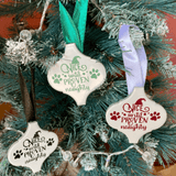 nice until naughty arabesque christmas ornament Let's Pawty Sydney