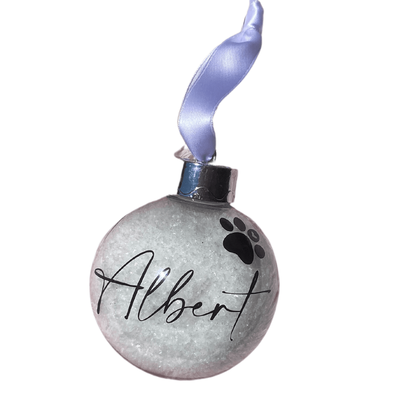Christmas bauble personalised with your pet's name Let's Pawty