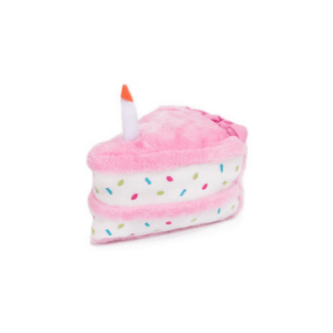 pink plush dog toy cake for birthday pawties Let's Pawty Sydney