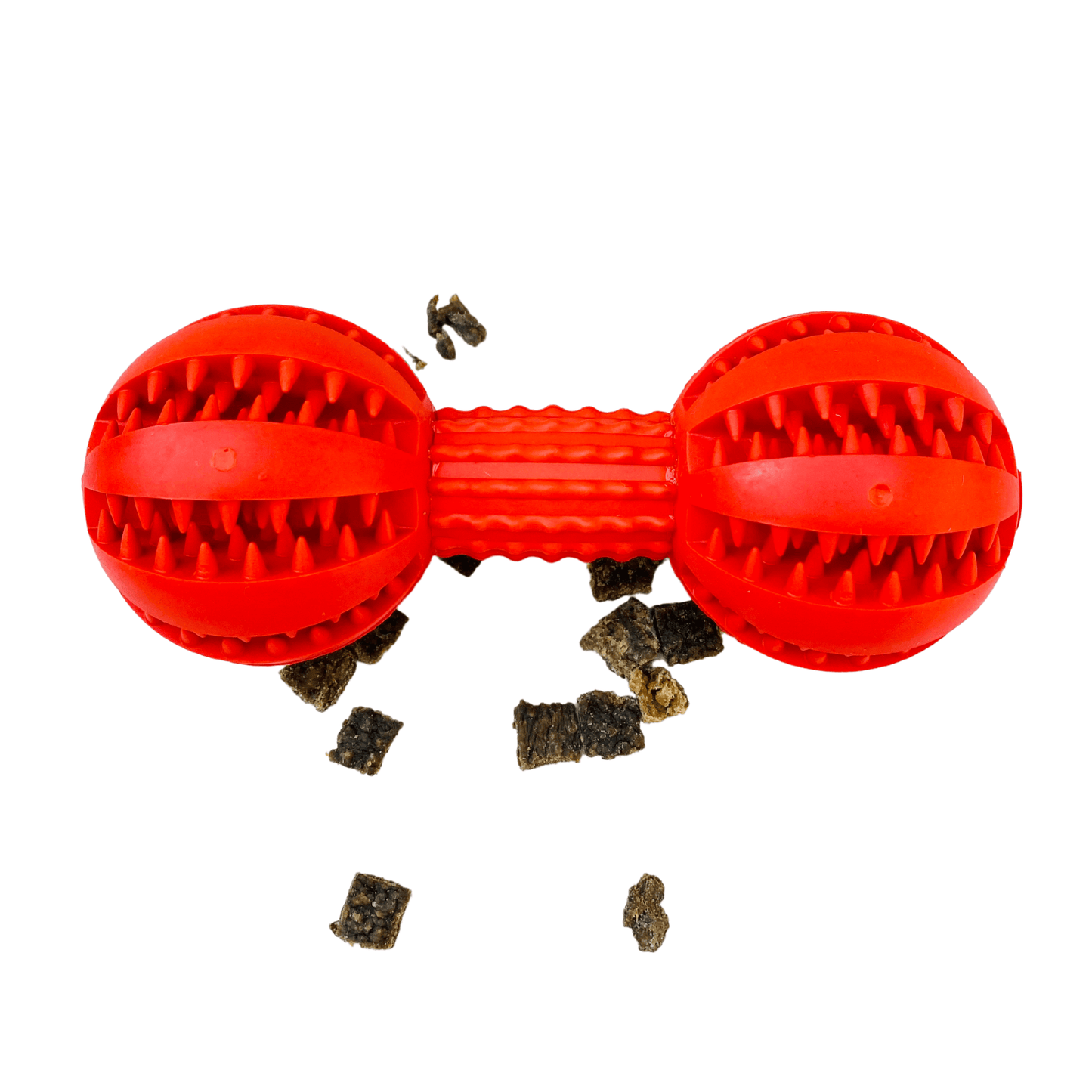 Enrichment and interactive dog dumbbell treat dispenser, let's pawty 
