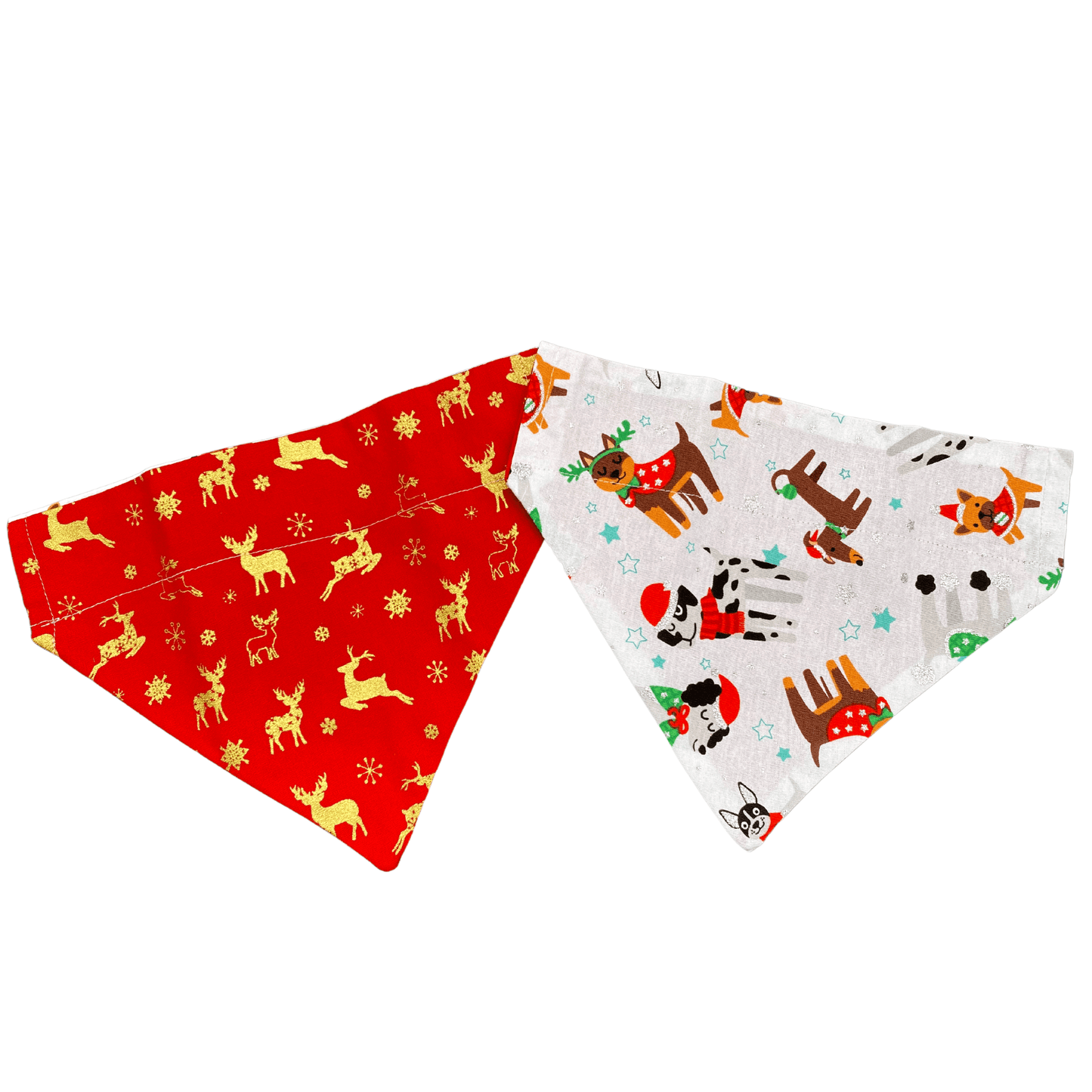 reversible christmas reindeer dog bandana Let's Pawty Sydney