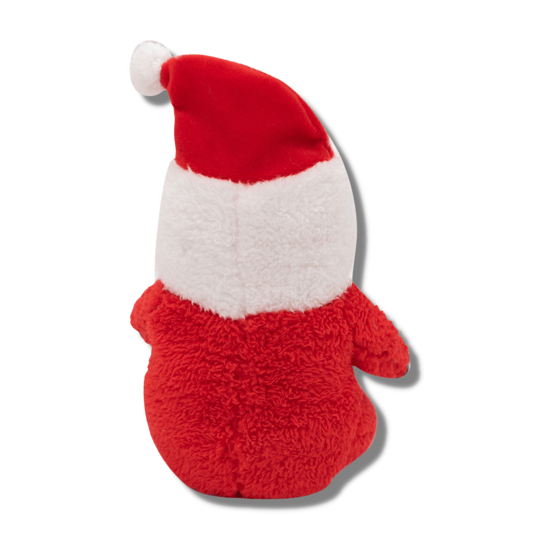Christmas themed Santa plush dog toy with squeaker